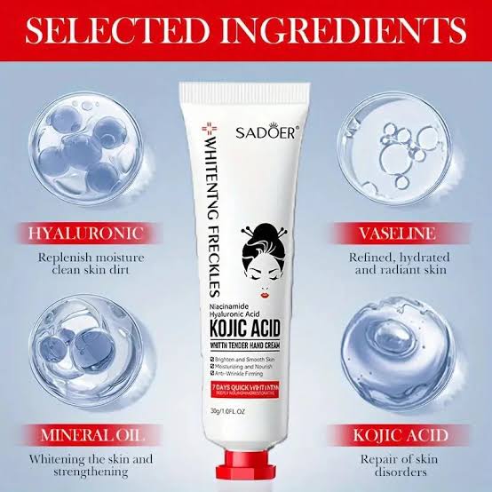 Sadoer Kojic Acid Hand Cream – Whitening, Brightening & Deep Moisturizing