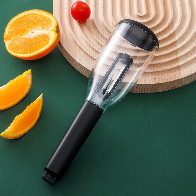 Multifunctional Vegetable Peeler with Storage Tube – Stainless Steel Kitchen Peeler