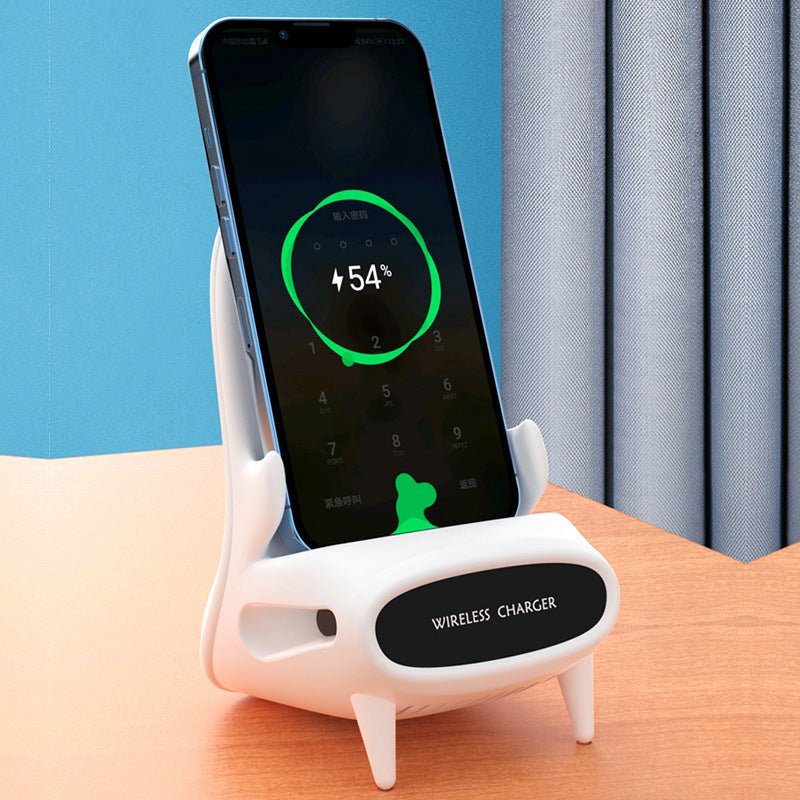 Mini Chair Wireless Charger – 15W Fast Charge Phone Holder Stand for iPhone & Android
