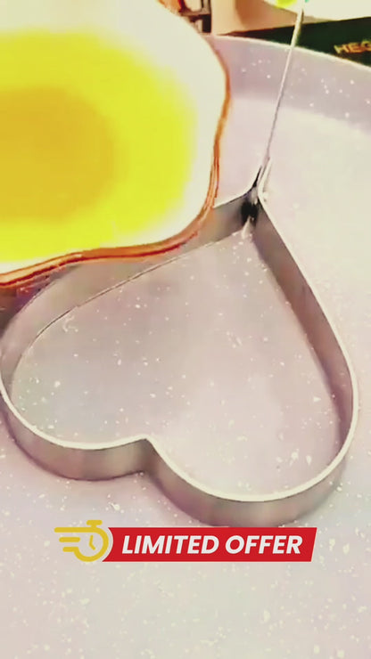 Pack Of 4 New Mould Style Fried Egg Pancake Shaper | Egg Shaper Kitchen Tools Star, Heart, Round, Flower Shaped Stainless Steel