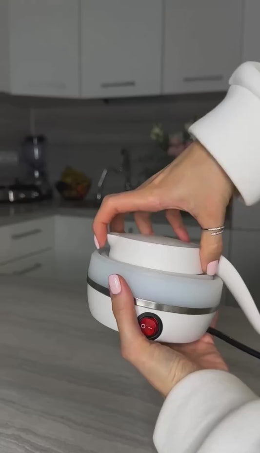 Fast Water Boiling 600 Ml Portable Electric Kettle - Travel Kettle Foods Boils Quickly Silicone Small Collapsible Foldable Electric Sports Bottle
