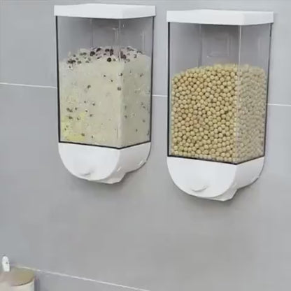 1Pc 1500ml Wall-Mounted Grain Storage Box – Cereal, Rice, Oatmeal & Dry Fruit Dispenser | Kitchen Food Organizer Container