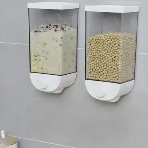 1Pc 1500ml Wall-Mounted Grain Storage Box – Cereal, Rice, Oatmeal & Dry Fruit Dispenser | Kitchen Food Organizer Container