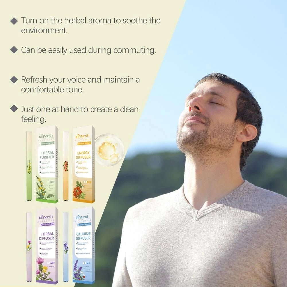 PuffiAir Herbal Diffuser – 4-in-1 Herbal Aromatherapy Sticks (Pack of 4)