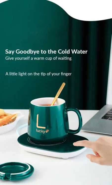Ceramic Coffee Cup with Automatic Heating Pad