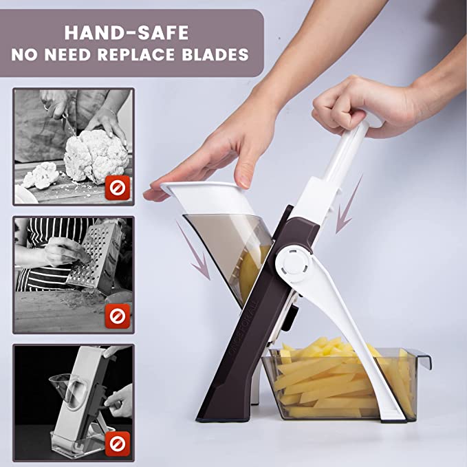 Mandoline Slicer | Safe Adjustable - Multi‑Purpose Kitchen Chopper Vegetable Cutter |
