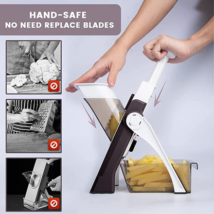 Mandoline Slicer | Safe Adjustable - Multi‑Purpose Kitchen Chopper Vegetable Cutter |