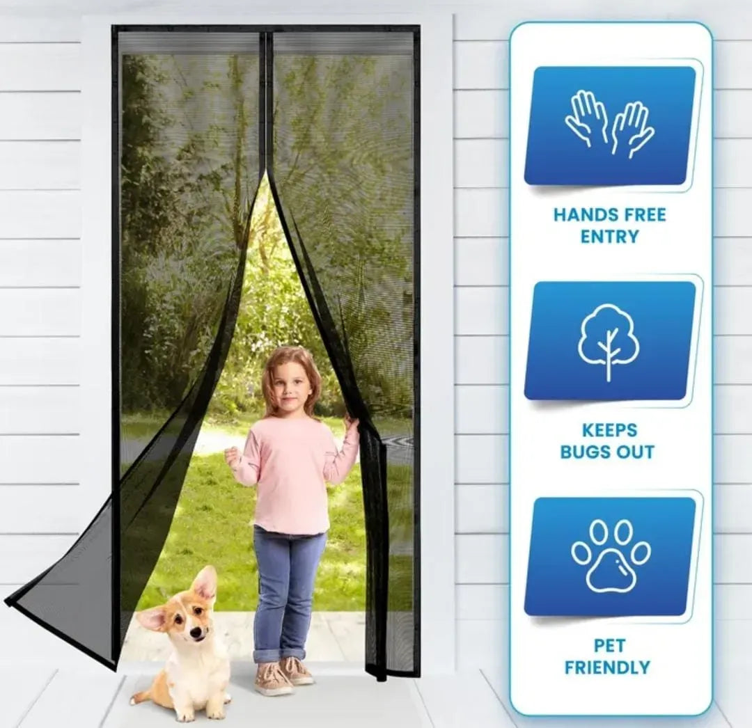 Premium Quality Mosquito Magic Mesh In Hard Box With 20pcs Double Tape Stickers And 12pcs Hocks For Easy Installation