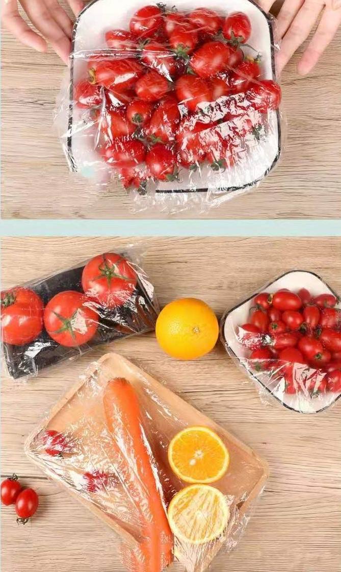 100PCs Stretchable Transparent Plastic Food Covers for Bowls, Plates, Fruits, and Vegetables