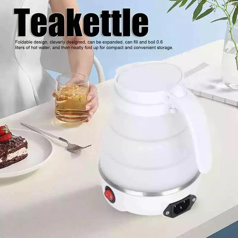 Fast Water Boiling 600 Ml Portable Electric Kettle - Travel Kettle Foods Boils Quickly Silicone Small Collapsible Foldable Electric Sports Bottle
