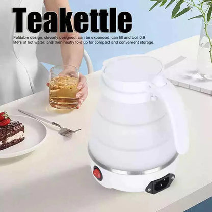 Fast Water Boiling 600 Ml Portable Electric Kettle - Travel Kettle Foods Boils Quickly Silicone Small Collapsible Foldable Electric Sports Bottle