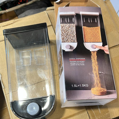 1Pc 1500ml Wall-Mounted Grain Storage Box – Cereal, Rice, Oatmeal & Dry Fruit Dispenser | Kitchen Food Organizer Container