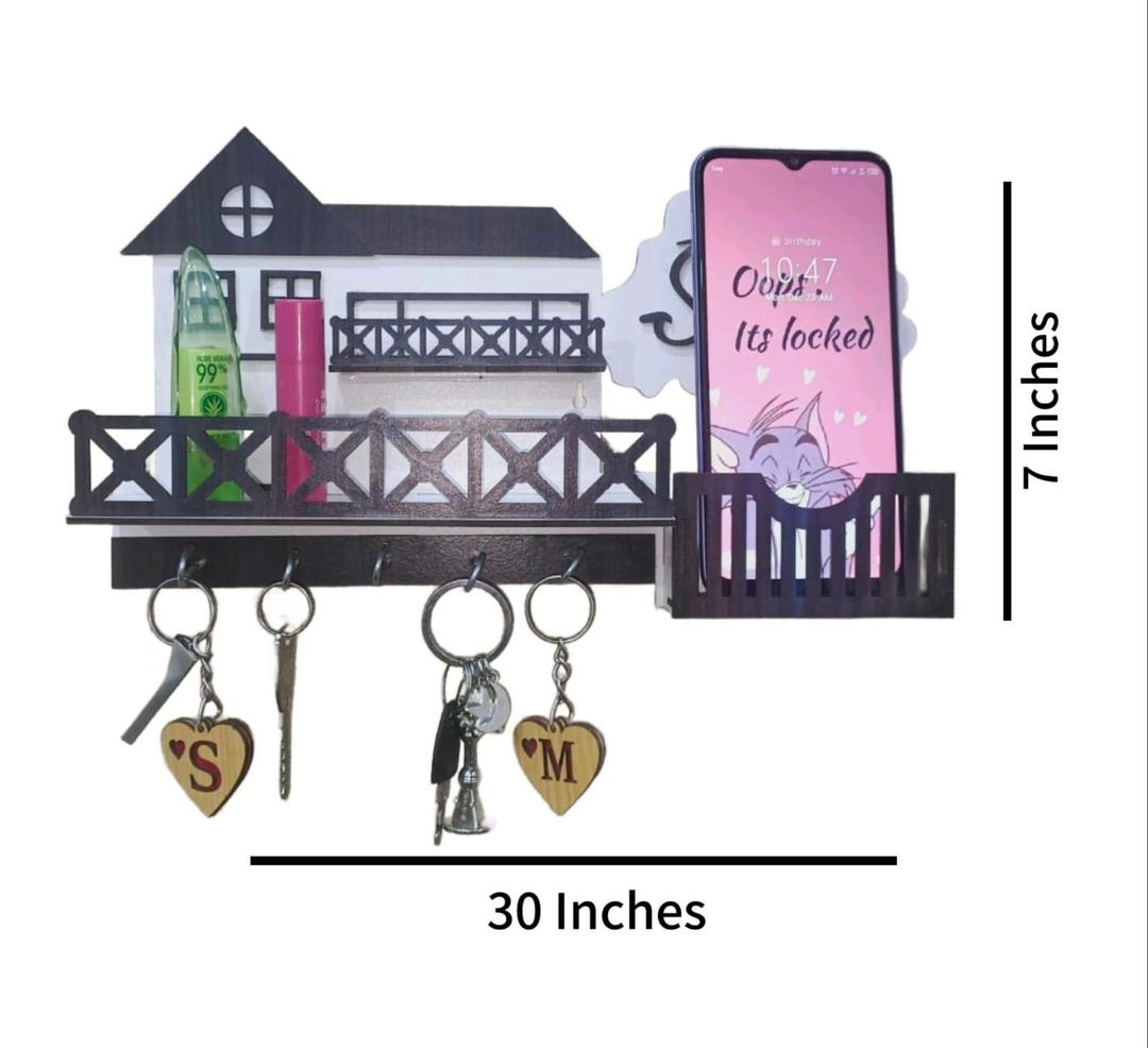 Sweet Home Wooden Key And Mobile Holder