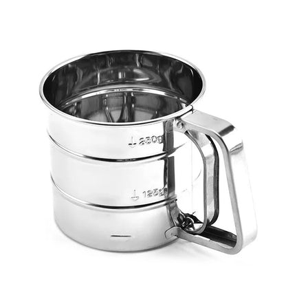 Stainless Steel Flour Sieve Cup – Handheld Baking Sifter for Flour, Sugar & Powdered Ingredients