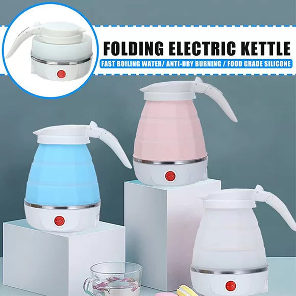 Fast Water Boiling 600 Ml Portable Electric Kettle - Travel Kettle Foods Boils Quickly Silicone Small Collapsible Foldable Electric Sports Bottle