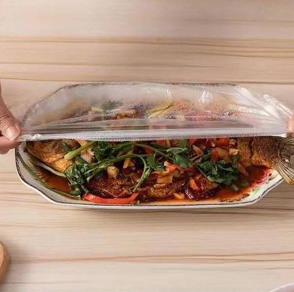 100PCs Stretchable Transparent Plastic Food Covers for Bowls, Plates, Fruits, and Vegetables