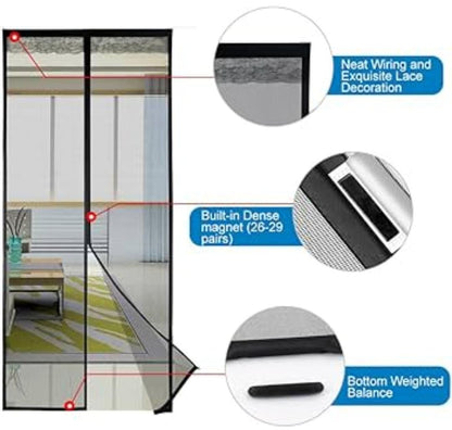 Premium Quality Mosquito Magic Mesh In Hard Box With 20pcs Double Tape Stickers And 12pcs Hocks For Easy Installation