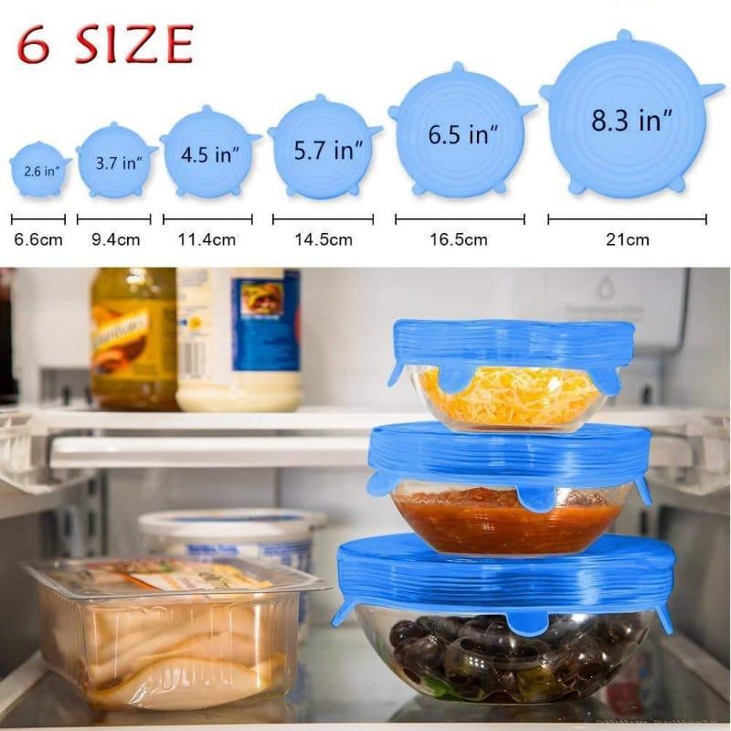 6pcs/set Silicone Food Covers, Lid Spill Stopper Universal Silicone Suction Lid-bowl Pan. Kitchen Pan Lids Cover Stopper Tools