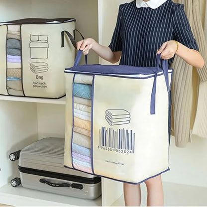 Pack of 3 Heavy Quality Barcode Print Storage Bag Non Woven - Good for cloth storage