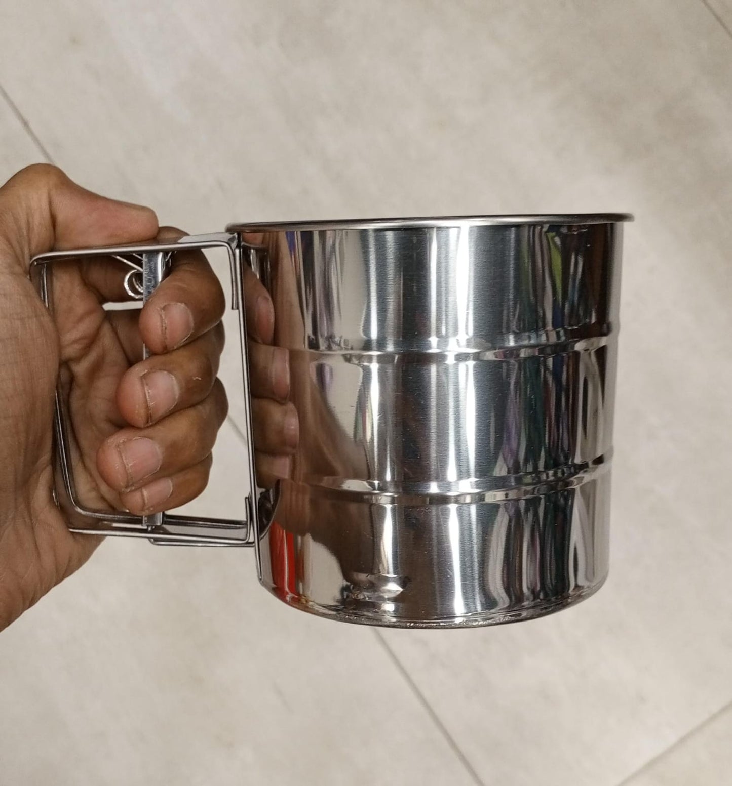 Stainless Steel Flour Sieve Cup – Handheld Baking Sifter for Flour, Sugar & Powdered Ingredients