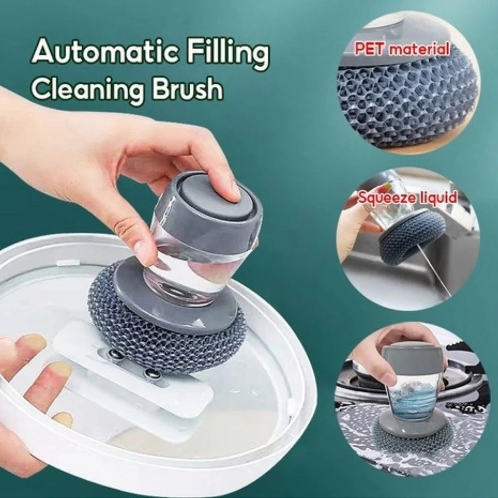 Smart Kitchen Soap Dispensing Palm Brush is a versatile and efficient tool desig
