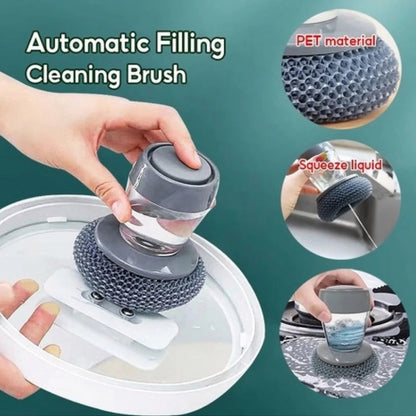 Smart Kitchen Soap Dispensing Palm Brush is a versatile and efficient tool desig