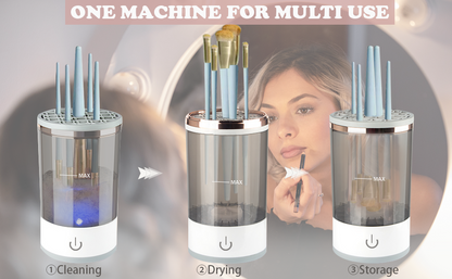 3 In 1 Electric Makeup Brush Cleaner Makeup Brushes Drying Rack Brush Holder Stand Tool Automatic Make Up Brush Cleaner Machine