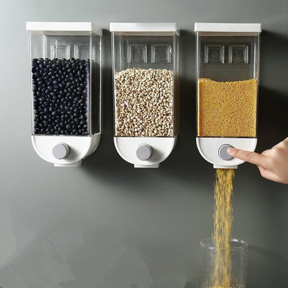 1Pc 1500ml Wall-Mounted Grain Storage Box – Cereal, Rice, Oatmeal & Dry Fruit Dispenser | Kitchen Food Organizer Container