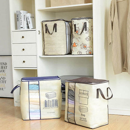 Pack of 3 Heavy Quality Barcode Print Storage Bag Non Woven - Good for cloth storage