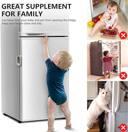 Child Safety fridge Locks Self Adhesive Cabinet Locks and Refrigerator Fridge Freezer Door Lock for Multi-Usage