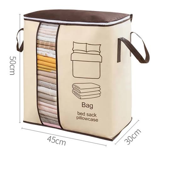 Pack of 3 Heavy Quality Barcode Print Storage Bag Non Woven - Good for cloth storage