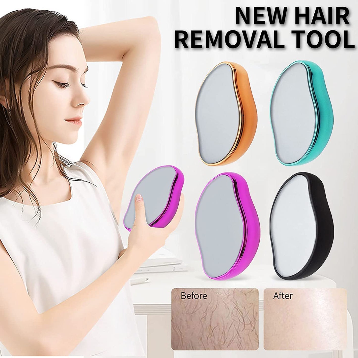 💎 Magic Crystal Hair Eraser – Painless Hair Remover for Silky Smooth Skin (Reusable & Easy to Clean)