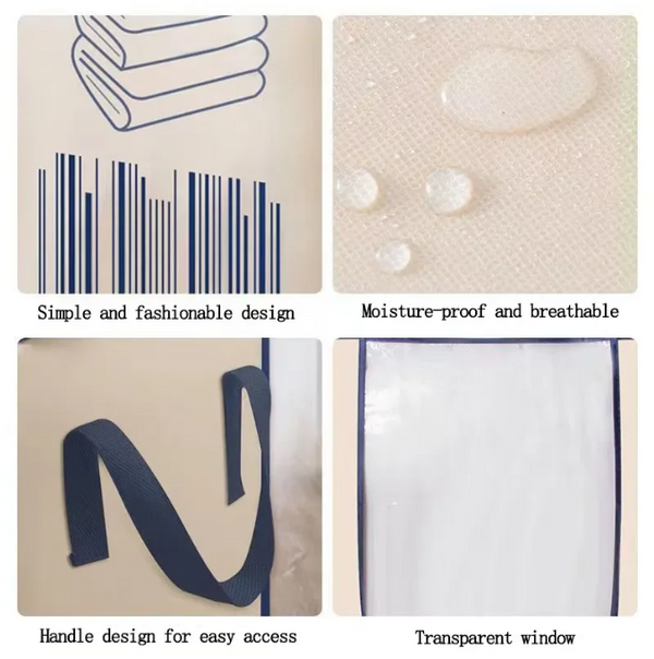 Pack of 3 Heavy Quality Barcode Print Storage Bag Non Woven - Good for cloth storage