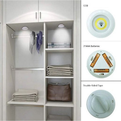 LED Cabinet Light with Remote Control – 3 Wireless Tap Lights Set