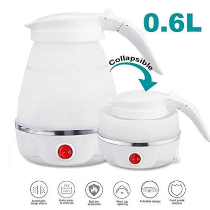 Fast Water Boiling 600 Ml Portable Electric Kettle - Travel Kettle Foods Boils Quickly Silicone Small Collapsible Foldable Electric Sports Bottle