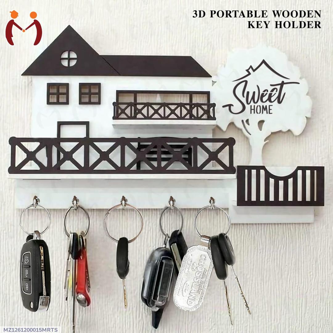 Sweet Home Wooden Key And Mobile Holder