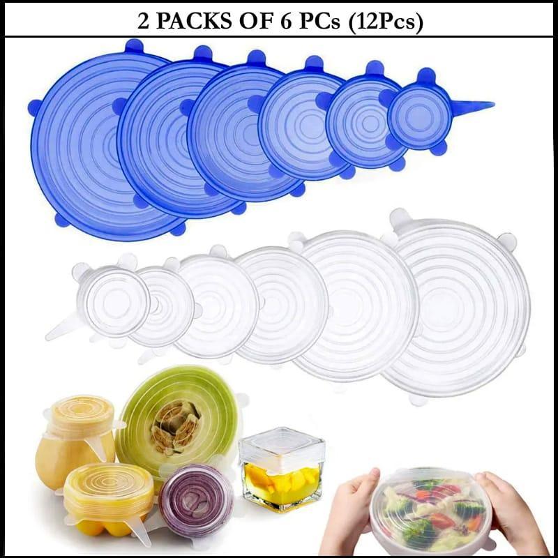 6pcs/set Silicone Food Covers, Lid Spill Stopper Universal Silicone Suction Lid-bowl Pan. Kitchen Pan Lids Cover Stopper Tools