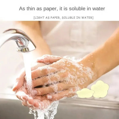 Pack of 2 Portable Disposable Soap Tablets – 50 Sheets per Box, Travel-Friendly Soap Paper (Random Color)