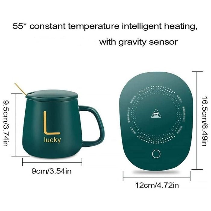 Ceramic Coffee Cup with Automatic Heating Pad
