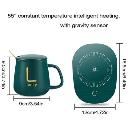 Ceramic Coffee Cup with Automatic Heating Pad