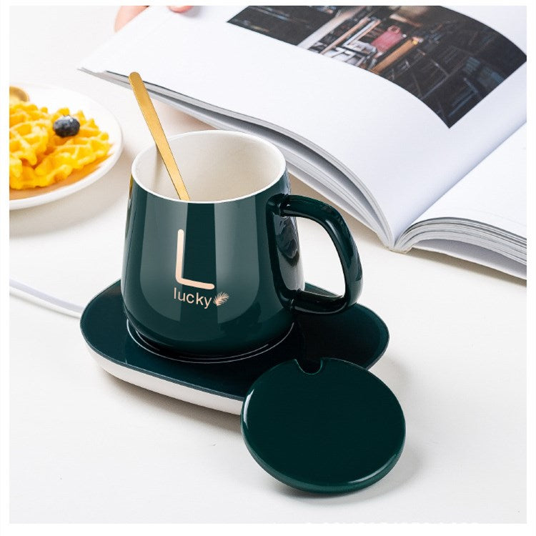 Ceramic Coffee Cup with Automatic Heating Pad