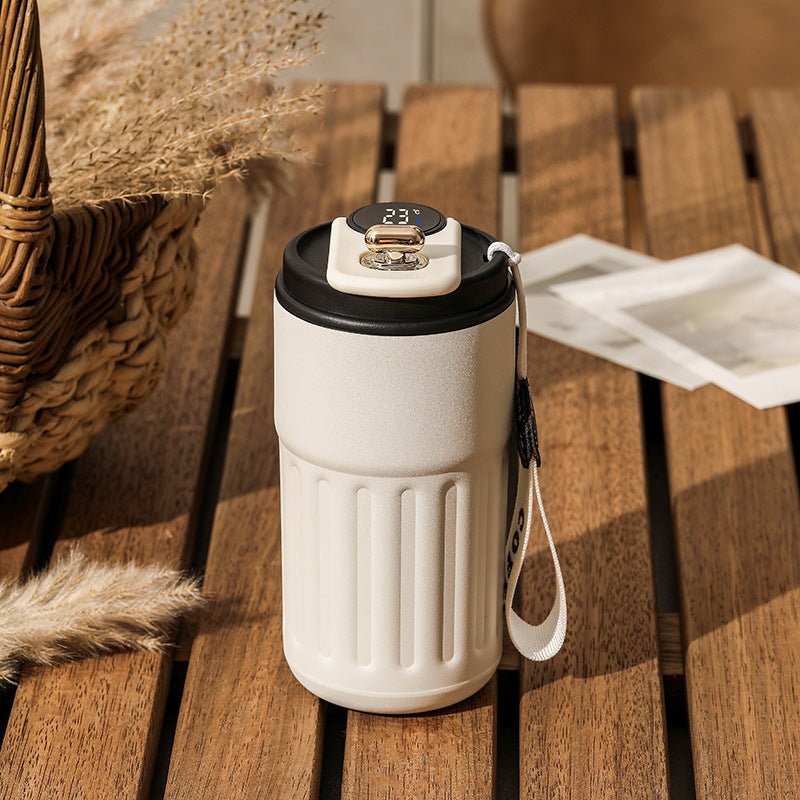 Smart Digital Thermal Bottle – 450ml Stainless Steel Insulated Coffee Mug with Temperature Display
