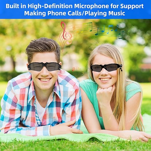 Bluetooth 5.0 Sunglasses with Built-in Earphones – Polarized Smart Shades