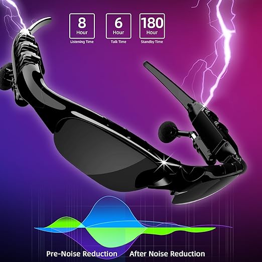 Bluetooth 5.0 Sunglasses with Built-in Earphones – Polarized Smart Shades