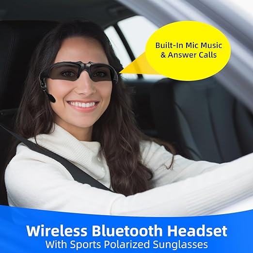 Bluetooth 5.0 Sunglasses with Built-in Earphones – Polarized Smart Shades